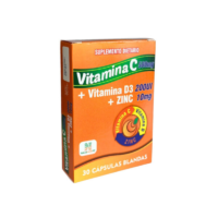 VITAMINA C +D3+ZINC 500 MG CAJA X 30 CAPUSLAS BLANDAS
